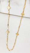 Envy -  Long Shiny Fleur Necklace - Gold