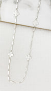 Envy -  Long Shiny Fleur Necklace - Silver