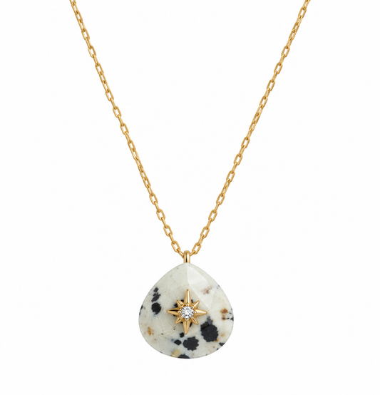Dalmatian Star Stone Necklace