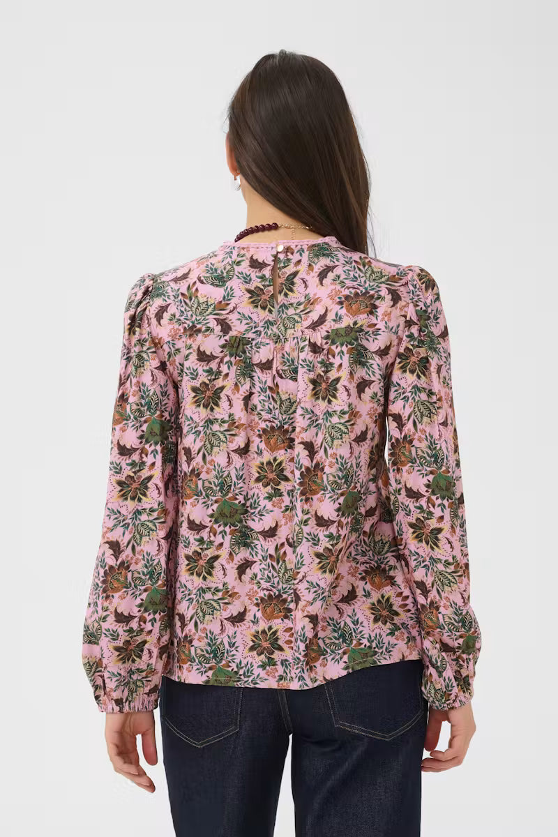 Saint Tropez | TeodoraSZ Blouse |  Mauve Mist Lotus Blooms / Pink