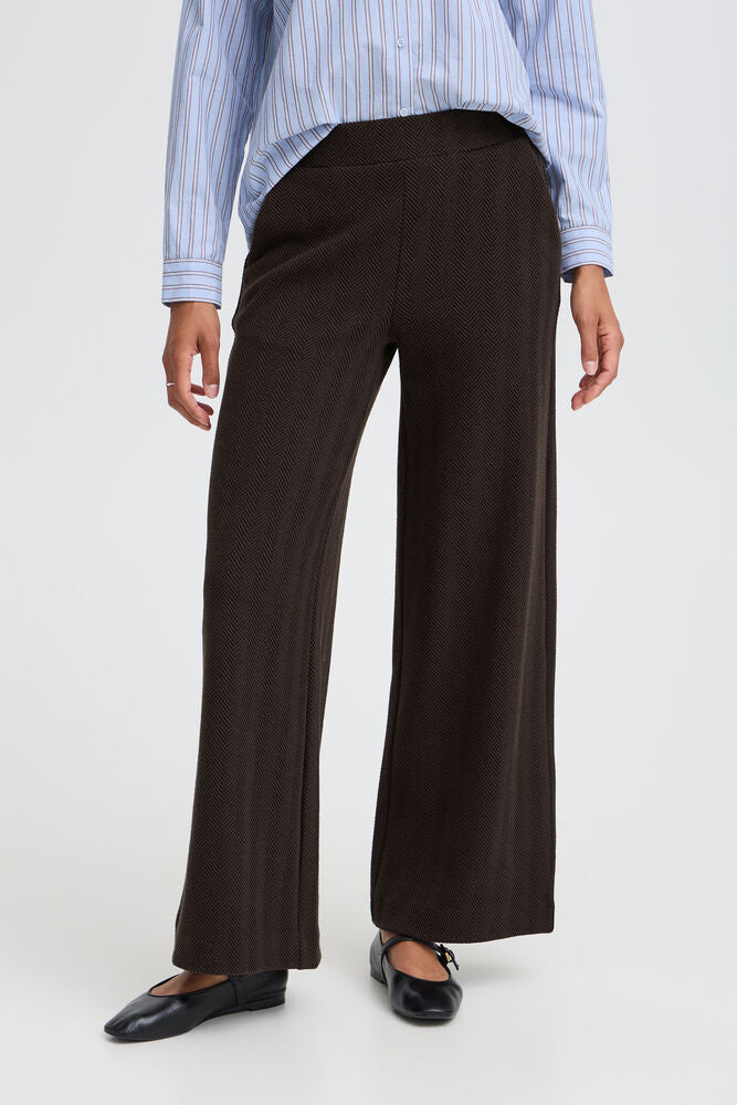 b.young| BYPETRINA Trousers | Java Meteo | Chocolate Brown