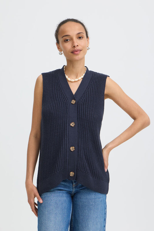 B.young | BYMELLAX Knitted Vest | Navy Blue