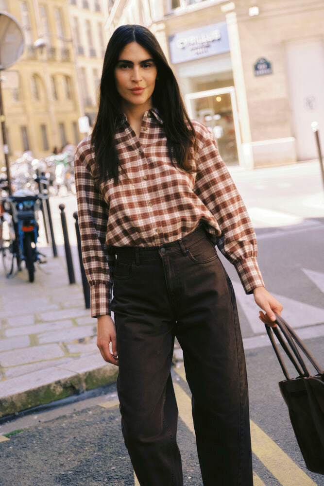 b.young | BYKAMARI Barrel Jeans | Chocolate Brown