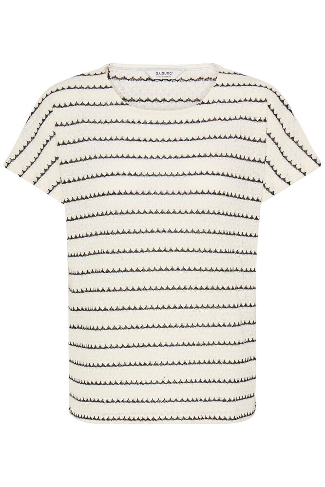 B.young | BYSIV Boat Neck Top | Black & White