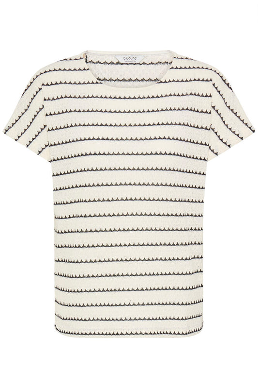 B.young | BYSIV Boat Neck Top | Black & White