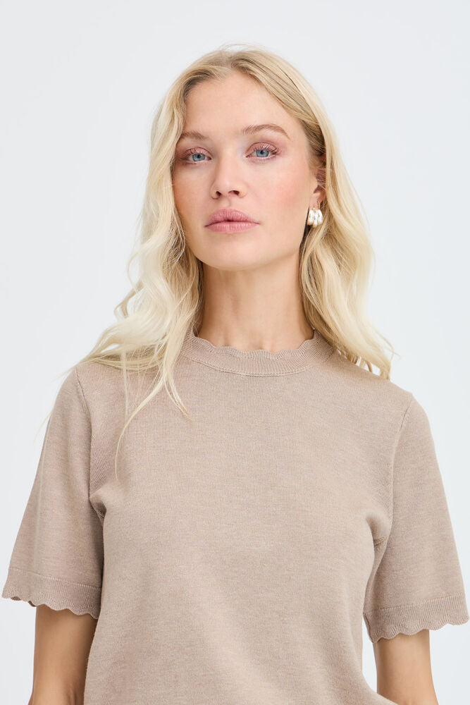 B.young | BYMMORLA Lurex Short Sleeve Jumper | Humus