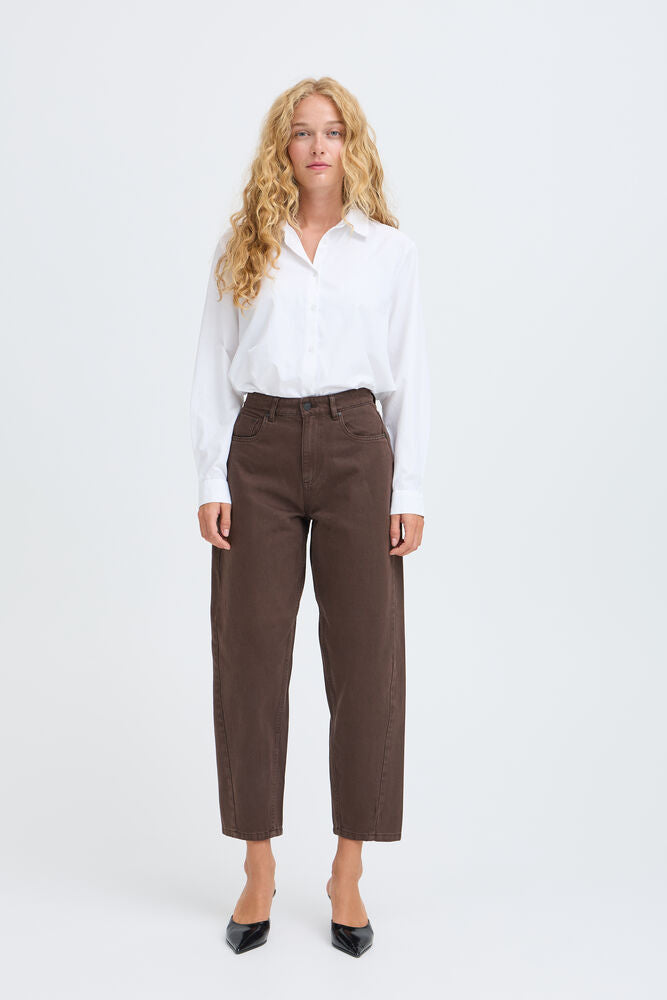 b.young | BYKAMARI Barrel Jeans | Chocolate Brown