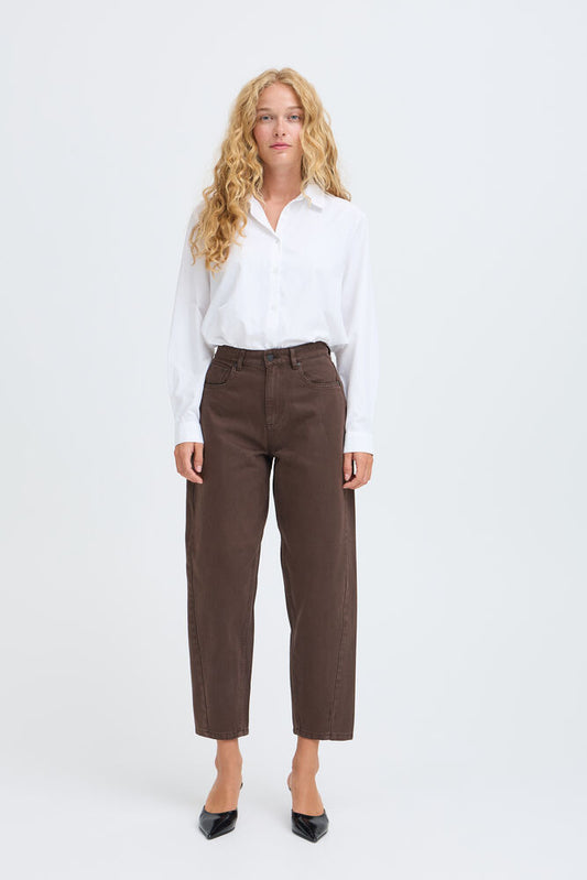 b.young | BYKAMARI Barrel Jeans | Chocolate Brown