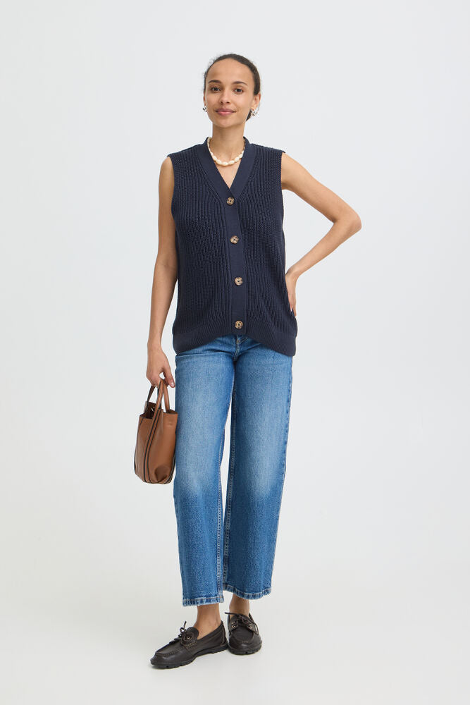 B.young | BYMELLAX Knitted Vest | Navy Blue