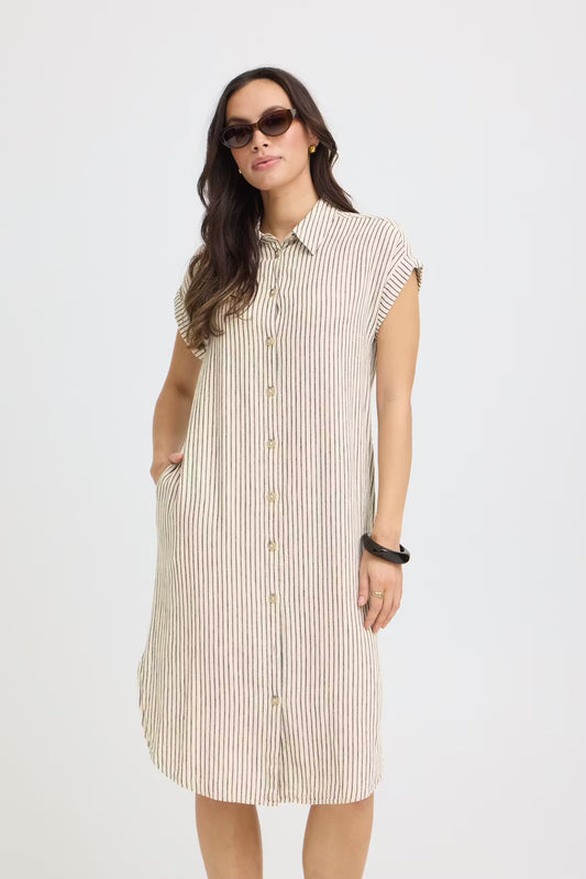 B.young | BYFALAKKA Shirt Dress | Natural Stripe