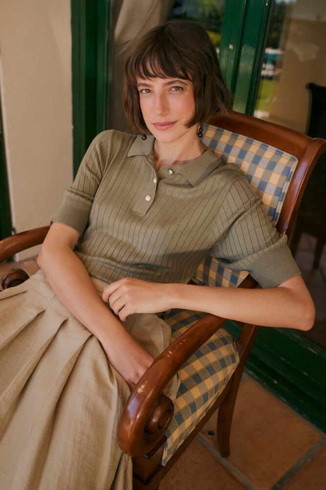Culture | CUsophi Annemette Polo | Khaki Green