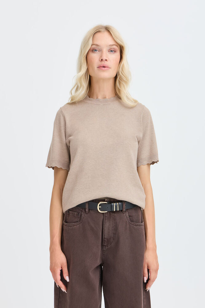 B.young | BYMMORLA Lurex Short Sleeve Jumper | Humus