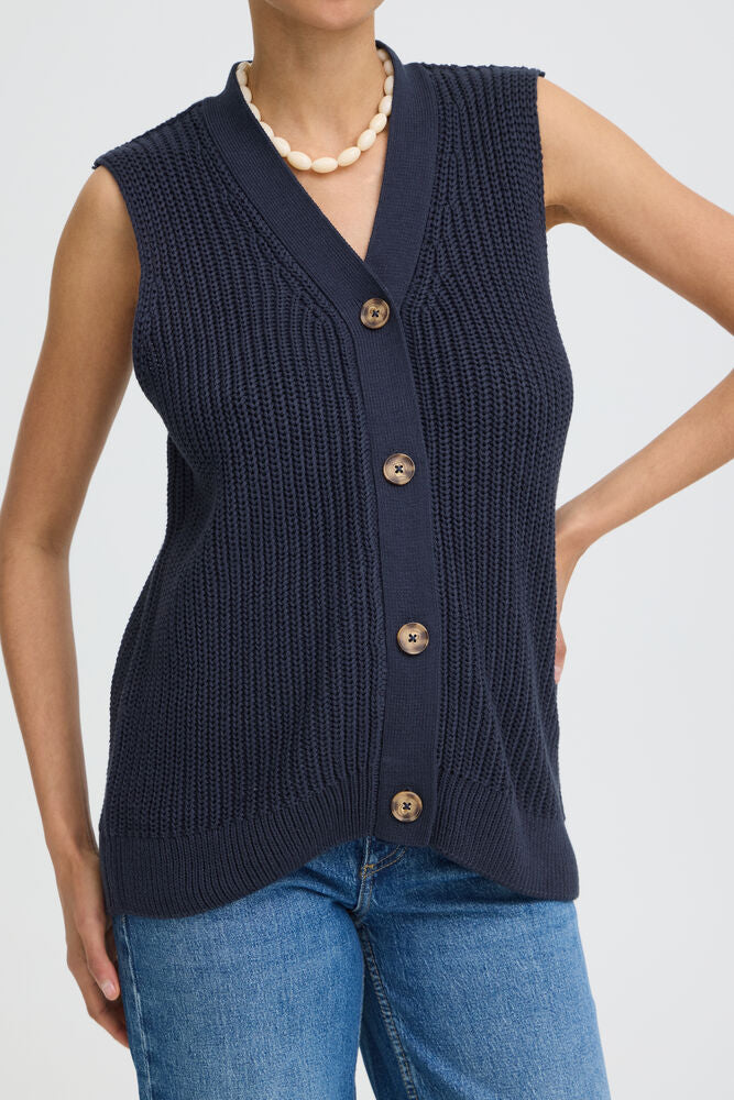 B.young | BYMELLAX Knitted Vest | Navy Blue