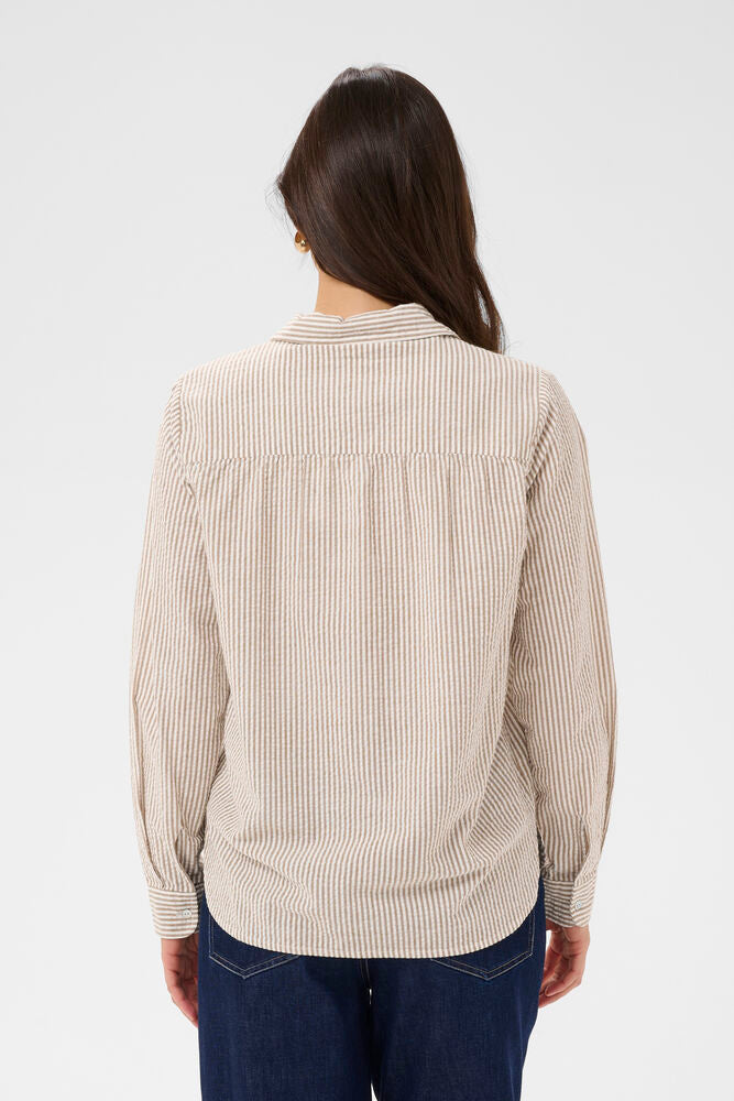 Saint Tropez | Elmiko Striped Shirt | Brown
