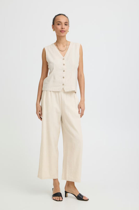 B.young | BYFALAKKA Linen Trousers | Natural