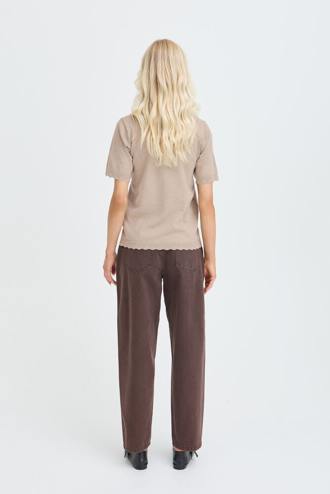 B.young | BYMMORLA Lurex Short Sleeve Jumper | Humus