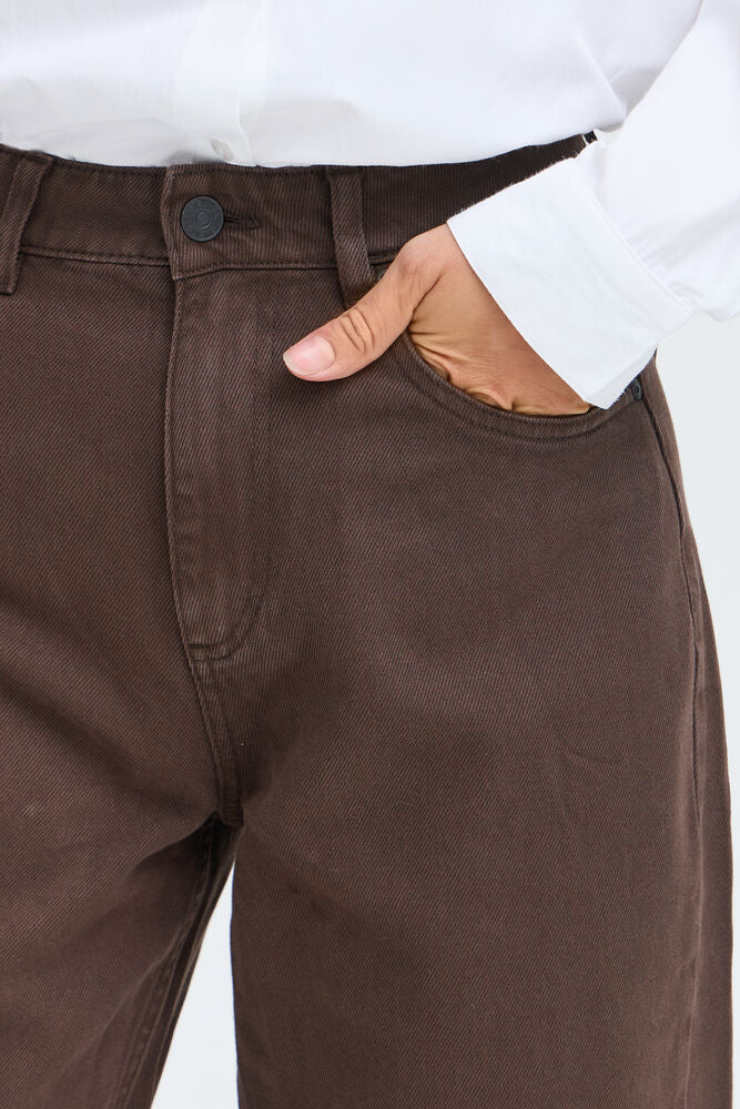 b.young | BYKAMARI Barrel Jeans | Chocolate Brown