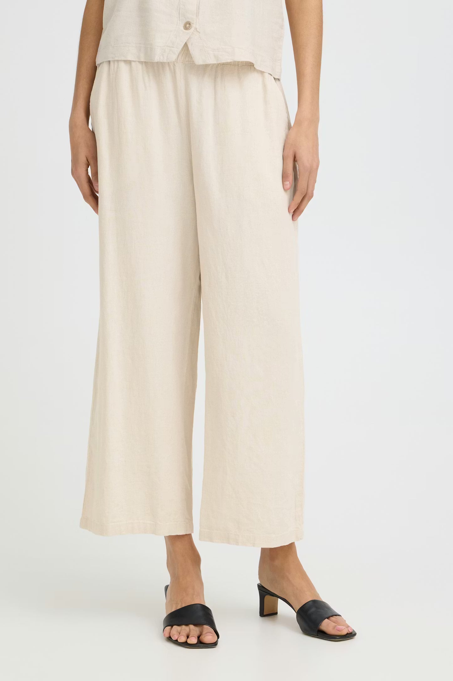 B.young | BYFALAKKA Linen Trousers | Natural
