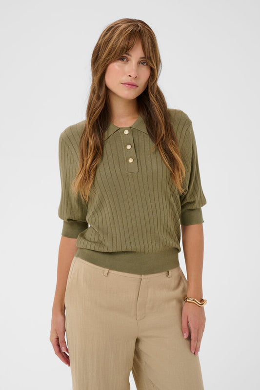 Culture | CUsophi Annemette Polo | Khaki Green