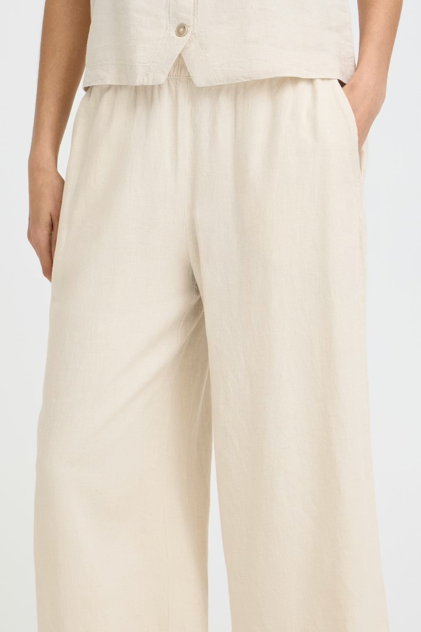 B.young | BYFALAKKA Linen Trousers | Natural