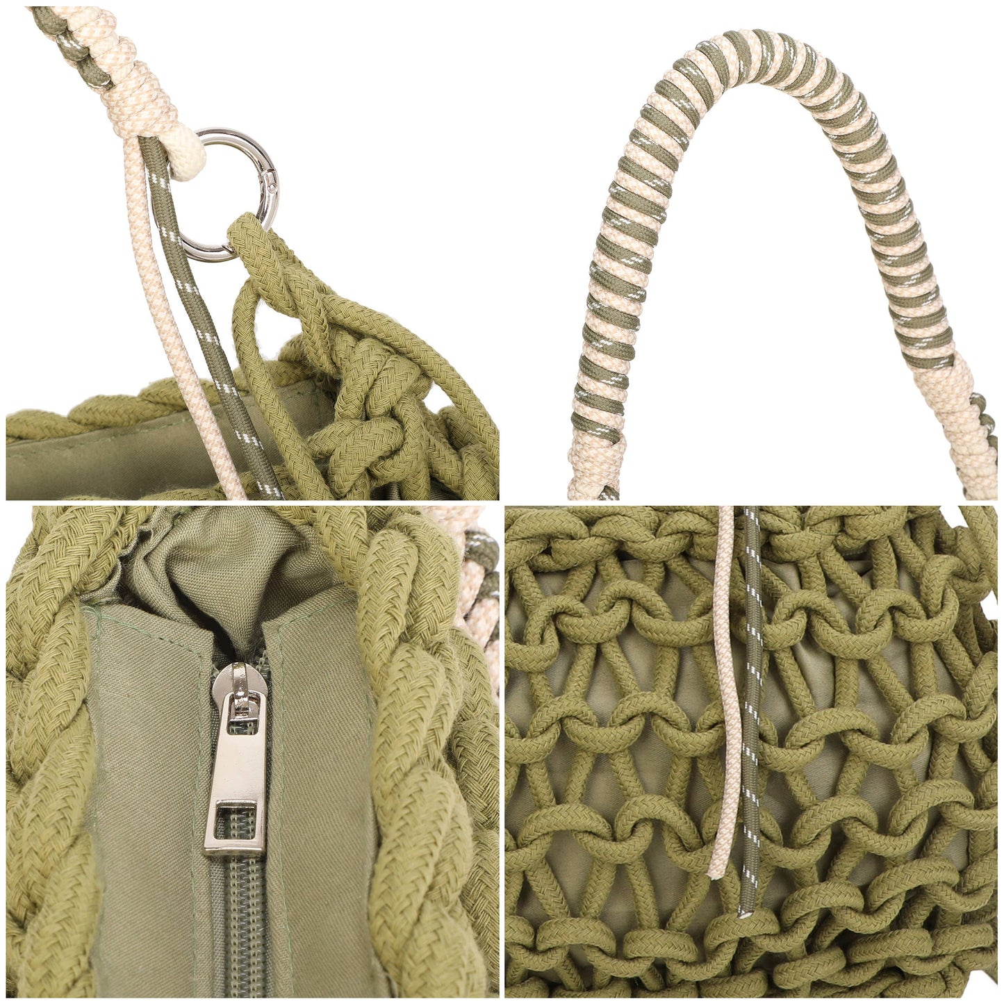 Handwoven Rope Shoulder Bag | Green