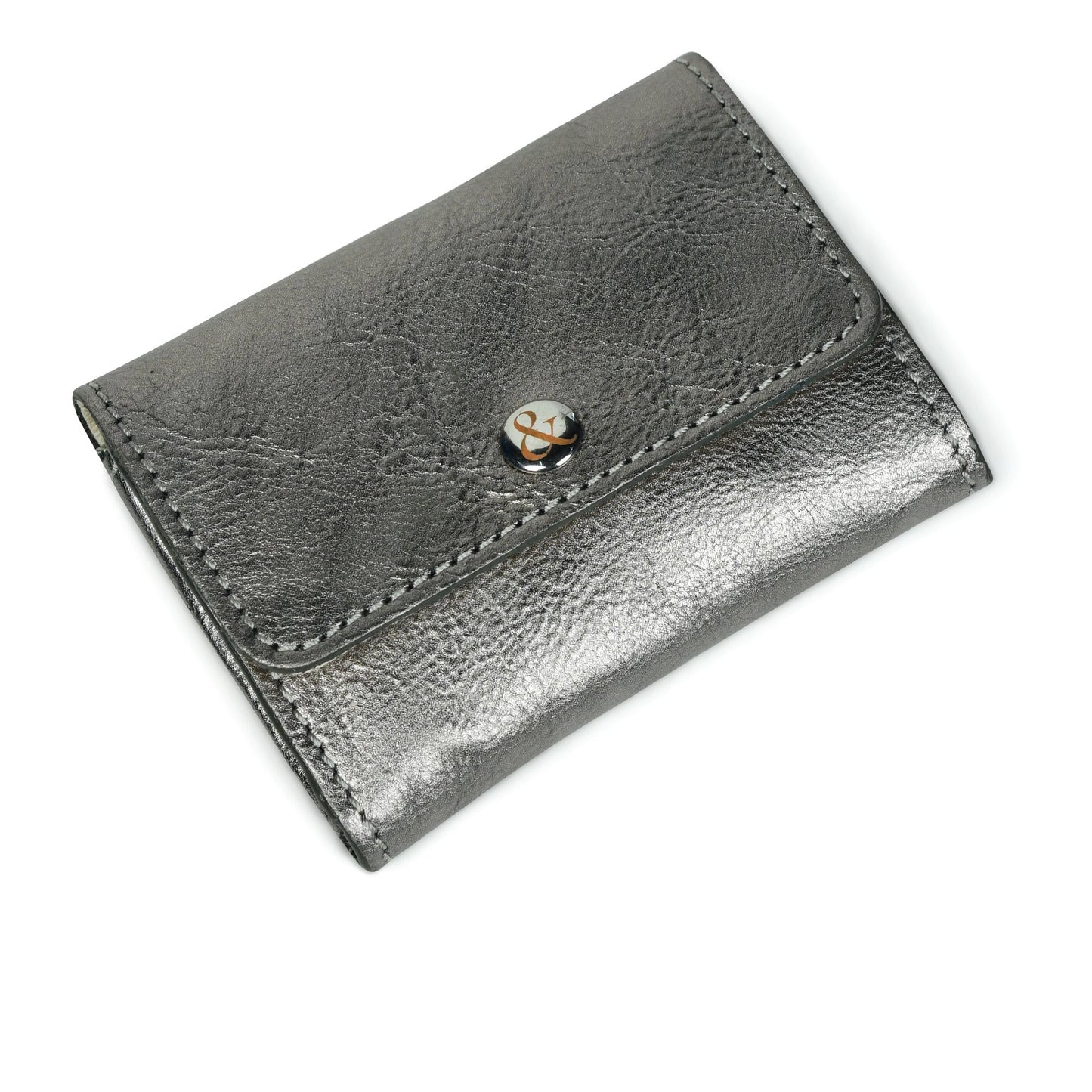 Bell & Fox | Leather Card Holder With Zip | Pewter