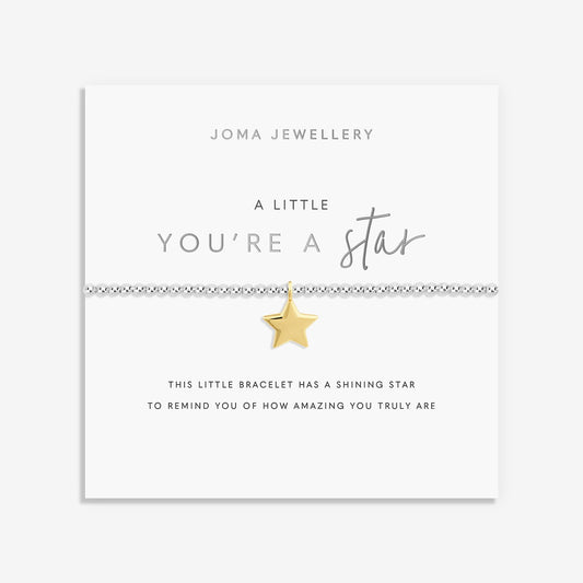 Joma Jewellery |  A Little 'You're A Star' Bracelet in Silver and Gold Plating