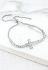 Envy | Adjustable Diamante Cross Bracelet