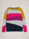 White Stuff | Olive Colour Block Jumper | Plum