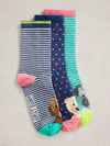 White Stuff | 3 Pack Dog Pals Ankle Socks