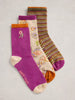 White Stuff | 3PK Floral Ankle Socks