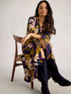 White Stuff | Rua Jersey Collared Shirt Dress | Navy Multi