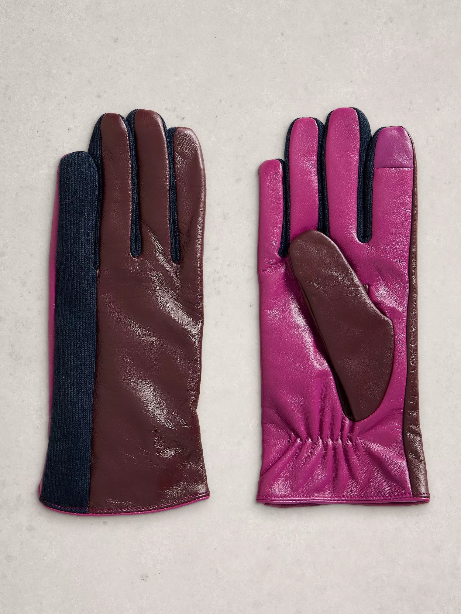 White Stuff | Layla Leather Gloves | Plum - Blossom Boutique Online  