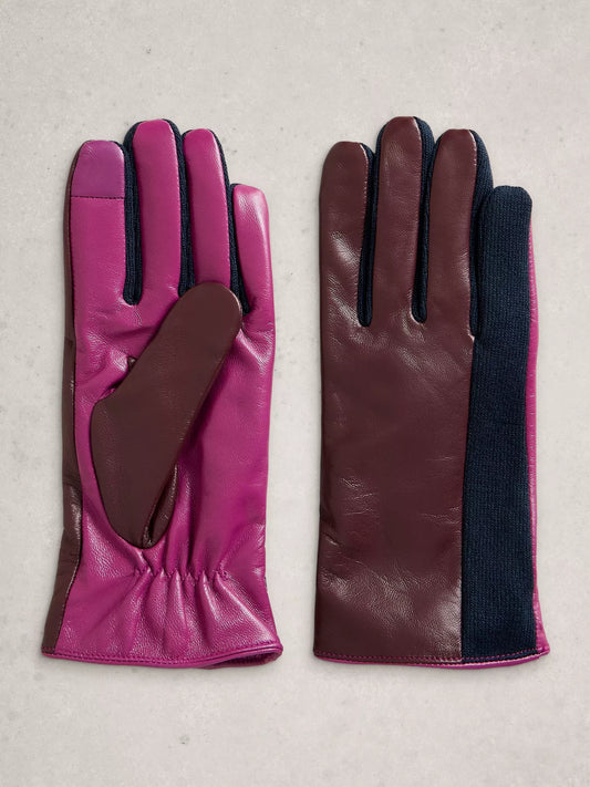 White Stuff | Layla Leather Gloves | Plum - Blossom Boutique Online  