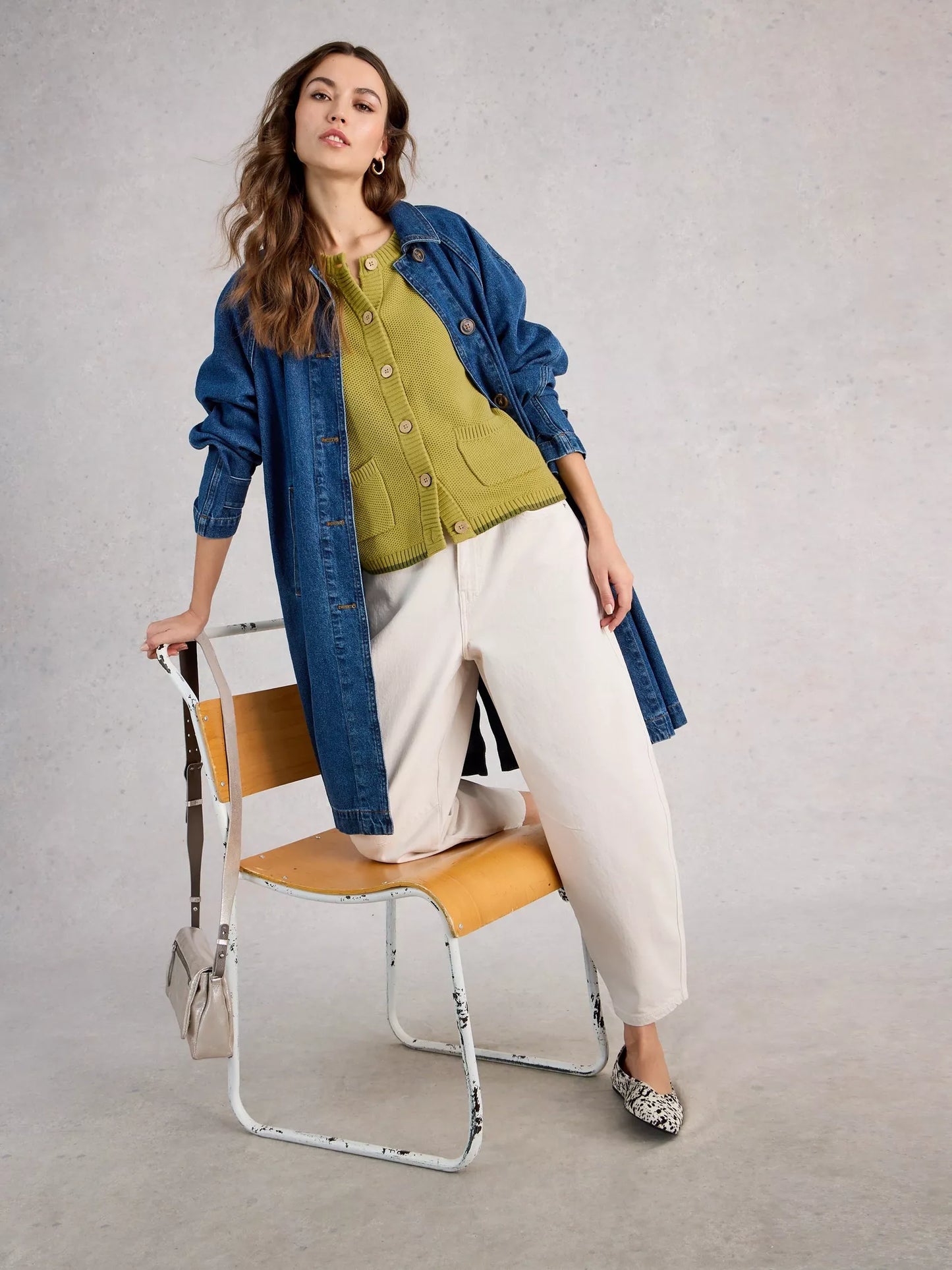 White Stuff | Isabella Short Sleeve Cardi | Mid Green