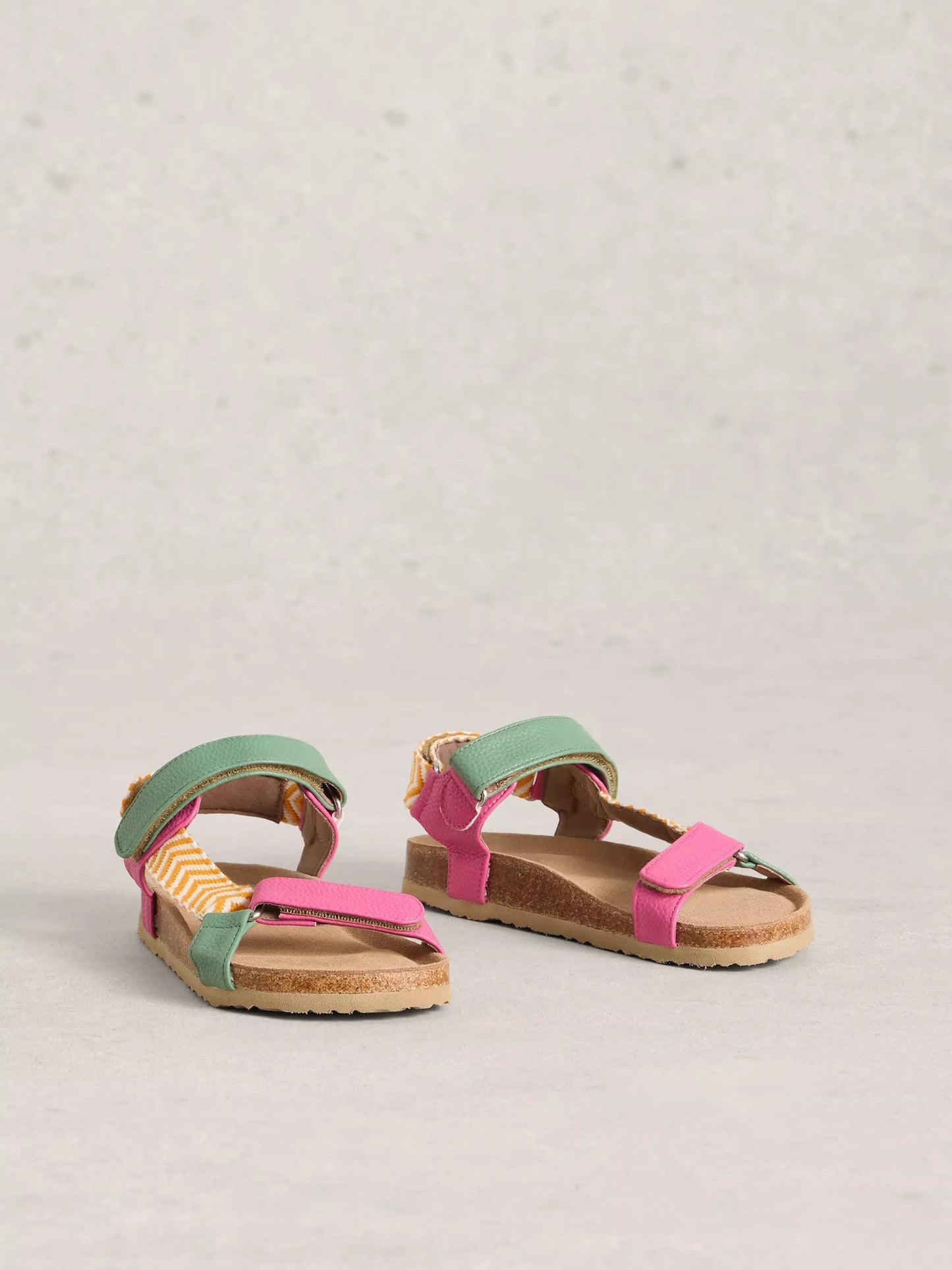 White Stuff | Trek Patterned Strap Footbed Sandal | Pink Multi