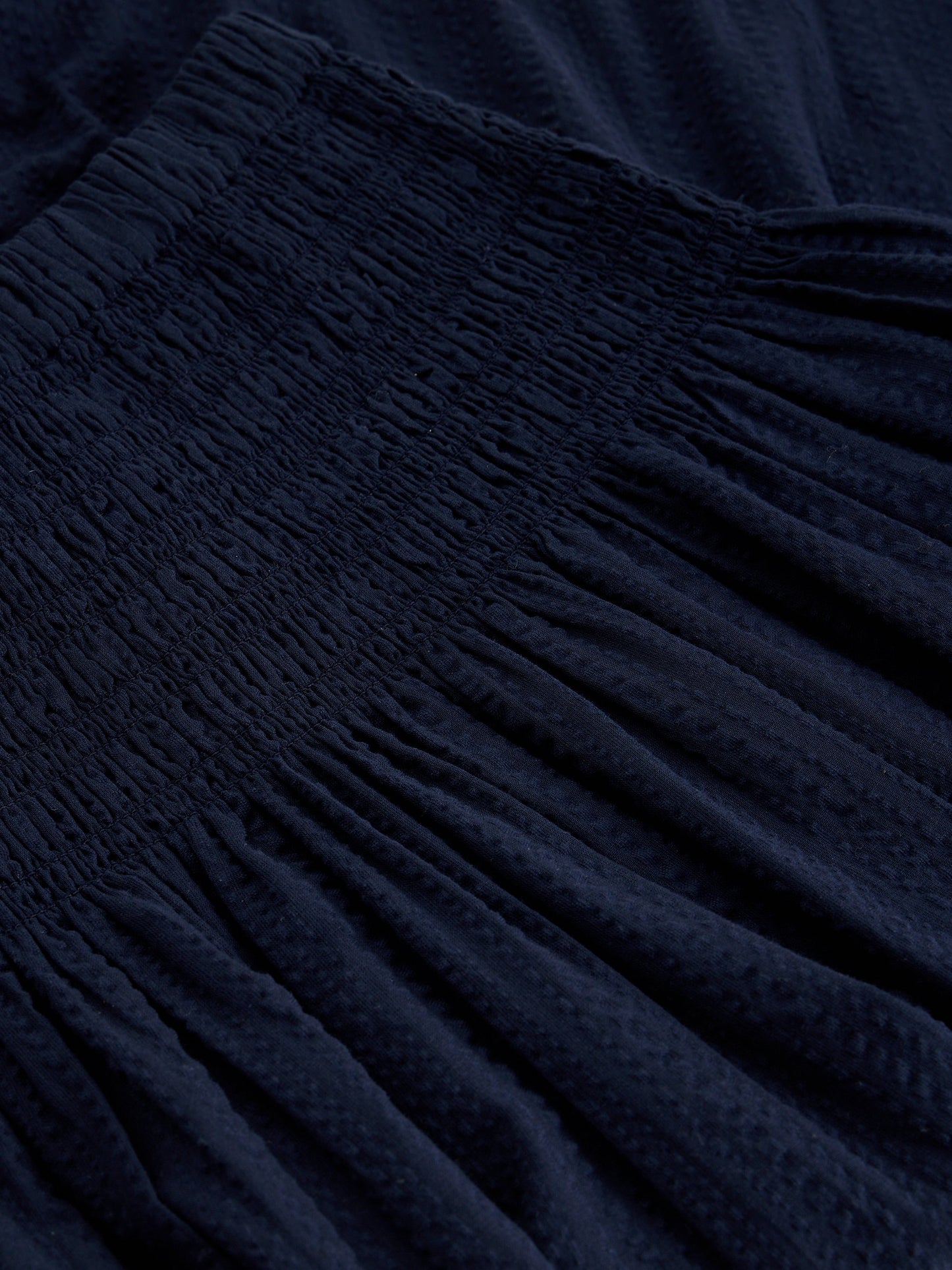 White Stuff | Suri Shirred Midi Skirt | Navy