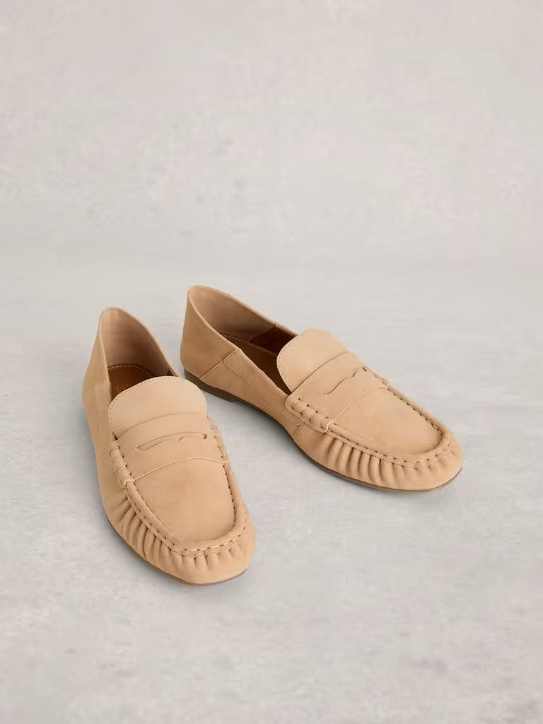 White Stuff | Lola Ruched Loafer | Light Tan