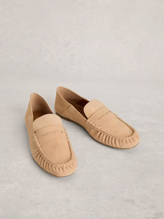 White Stuff | Lola Ruched Loafer | Light Tan