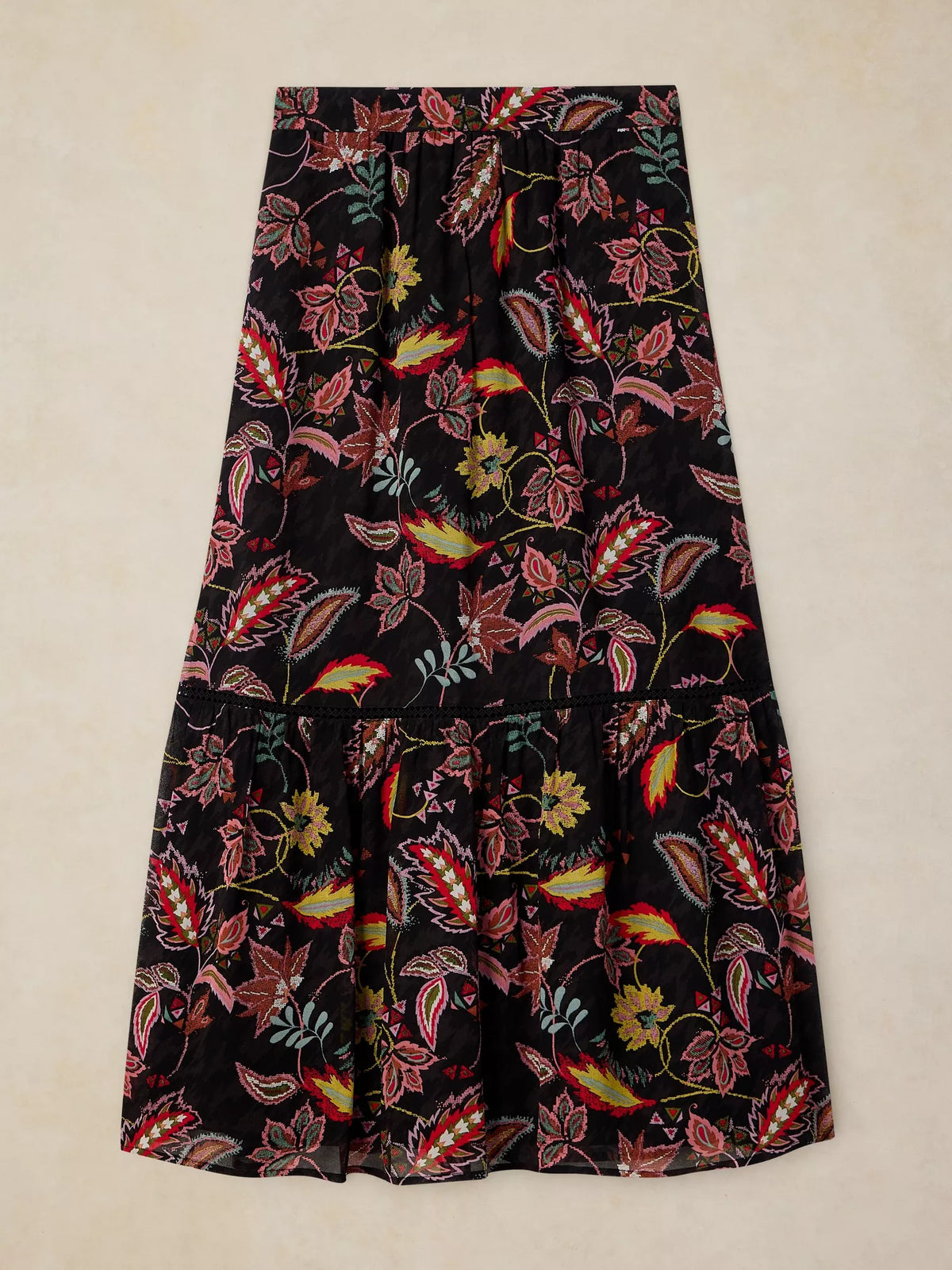 White Stuff | Eleanor Poet Maxi Skirt | Black Multi