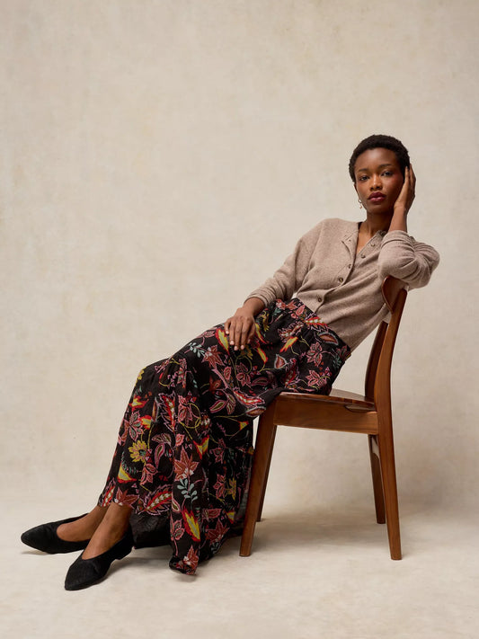 White Stuff | Eleanor Poet Maxi Skirt | Black Multi