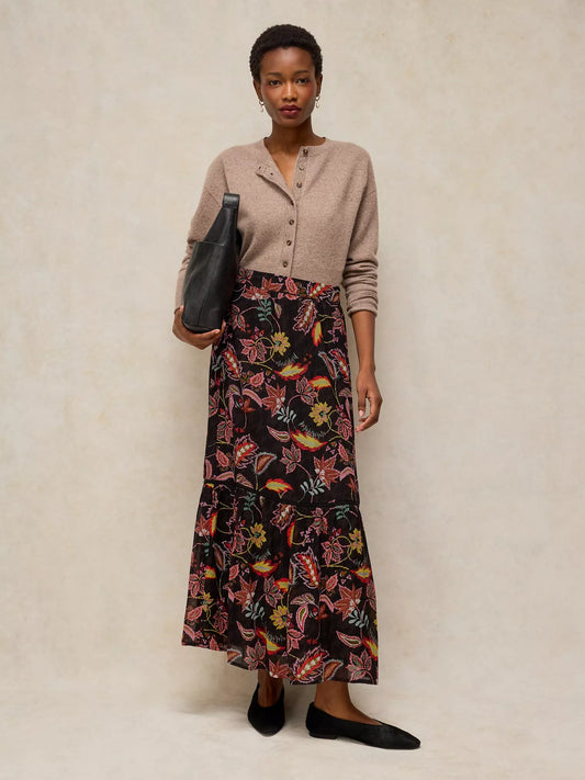 White Stuff | Eleanor Poet Maxi Skirt | Black Multi