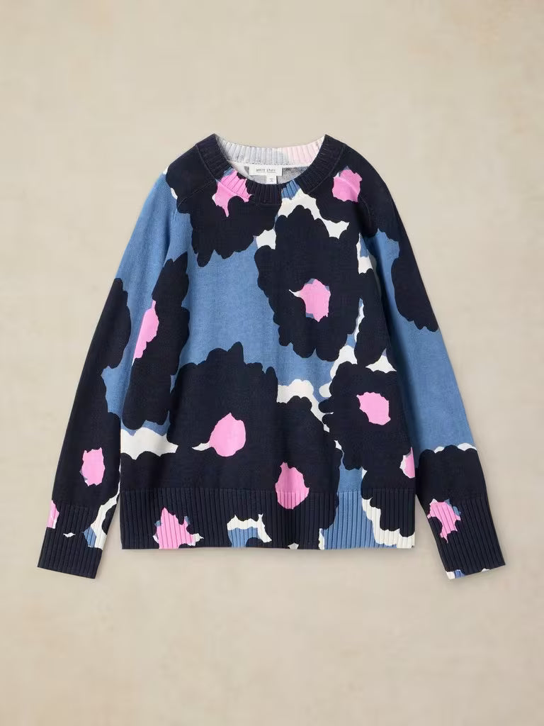 White Stuff | Sienna Printed Jumper | Blue Print