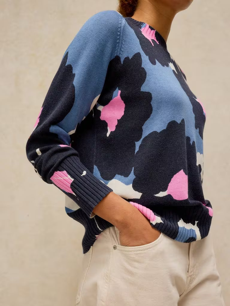White Stuff | Sienna Printed Jumper | Blue Print