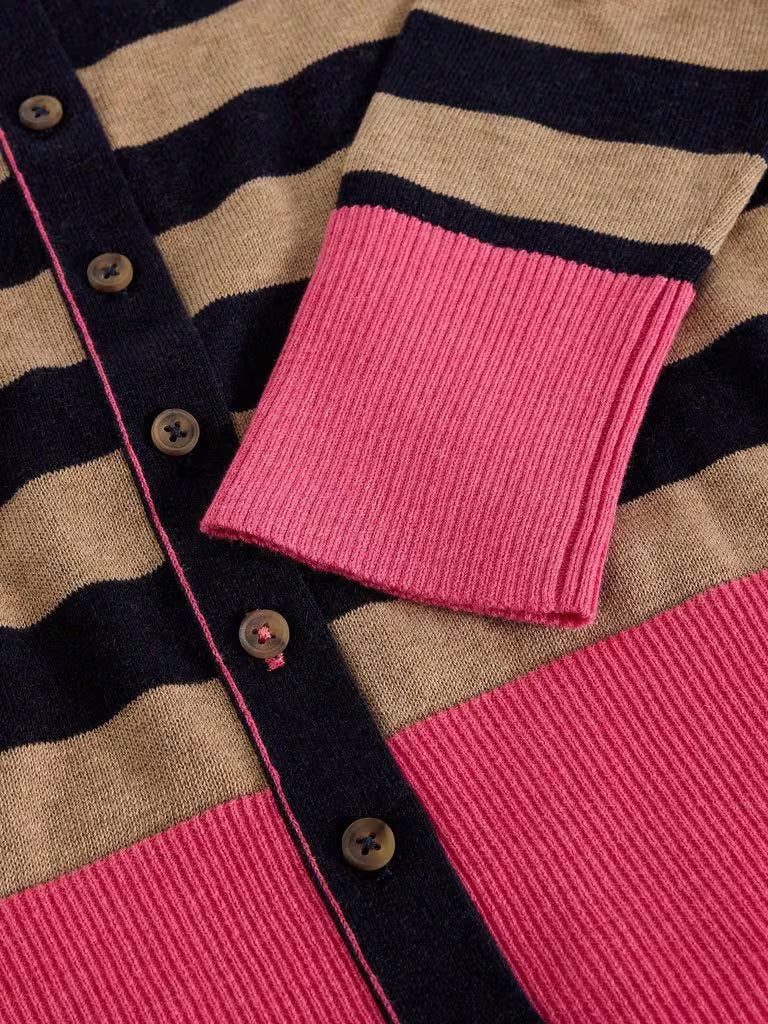 White Stuff | Lois Striped Cardigan | Navy Multi