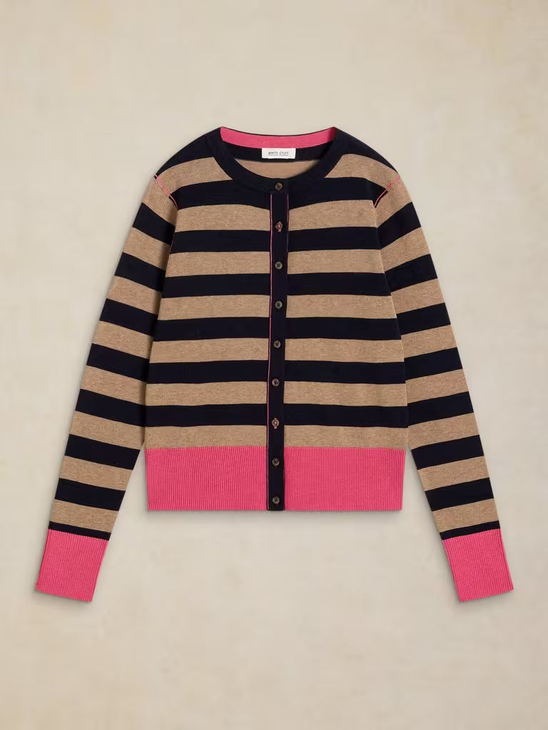 White Stuff | Lois Striped Cardigan | Navy Multi