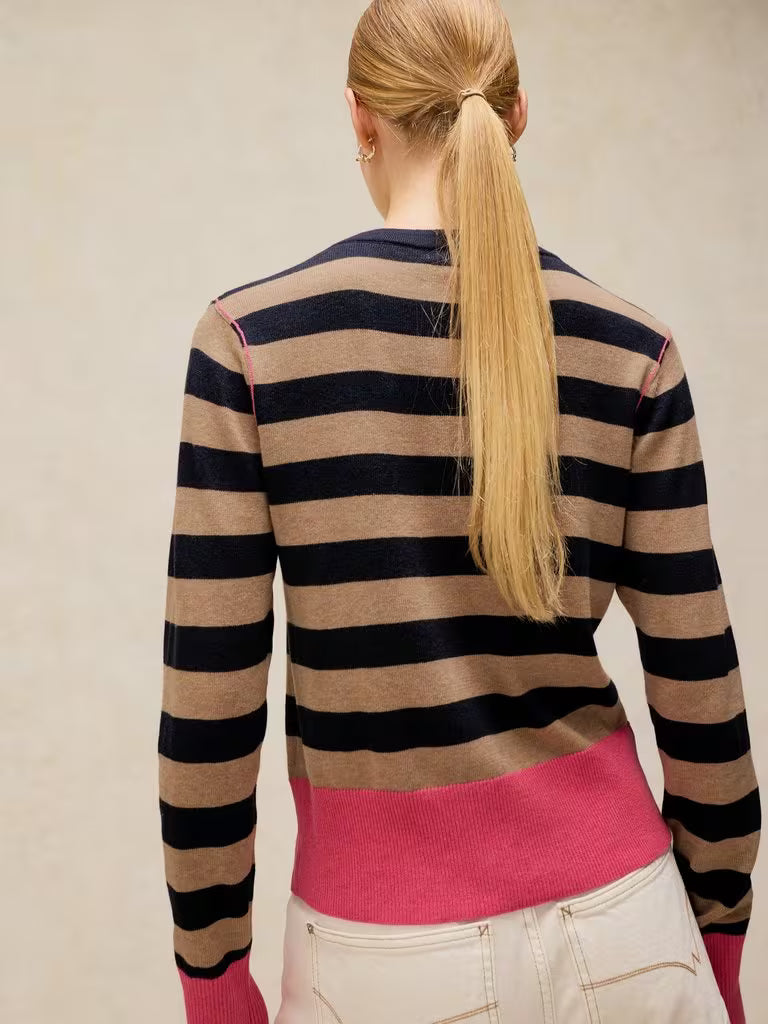 White Stuff | Lois Striped Cardigan | Navy Multi