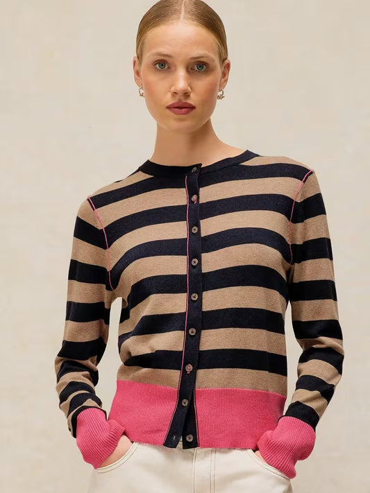 White Stuff | Lois Striped Cardigan | Navy Multi