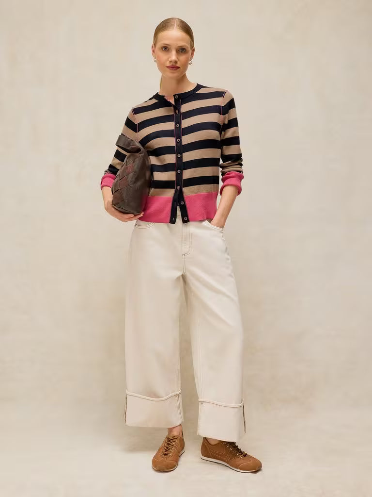 White Stuff | Lois Striped Cardigan | Navy Multi