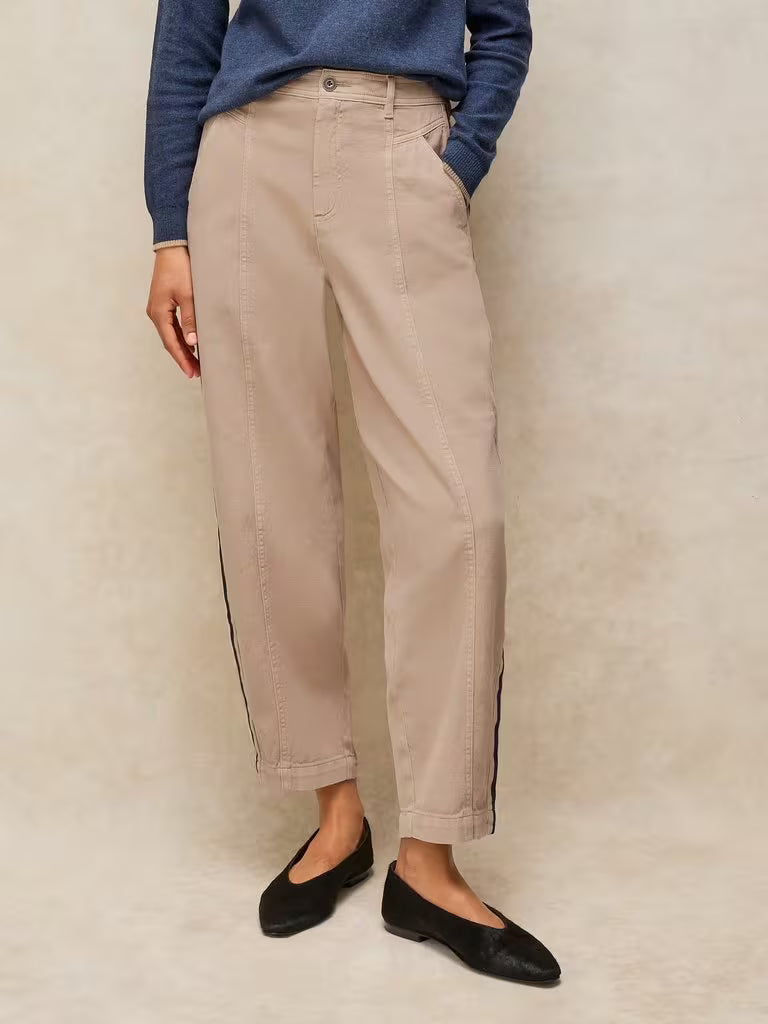 White Stuff | Adeline Utility Barrel Trousers | Light Natural